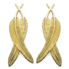 Crossover Feather Earrings